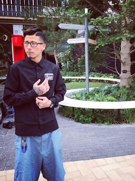 「Subciety（サブサエティ）のアイテム」を使った、Felipe Fumio Kikutaさん（メンズ・175cm）の夏コーディネート