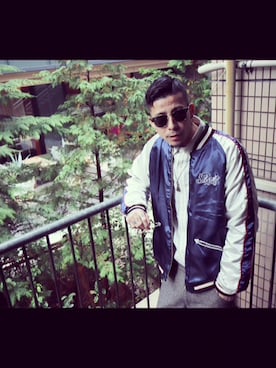 「Subciety（サブサエティ）のアイテム（ブルゾン）」を使った、Felipe Fumio Kikutaさん（メンズ・175cm）の秋コーディネート