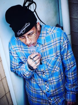 「Subciety（サブサエティ）のアイテム（アクセサリー）」を使った、Felipe Fumio Kikutaさん（メンズ・175cm）の冬コーディネート