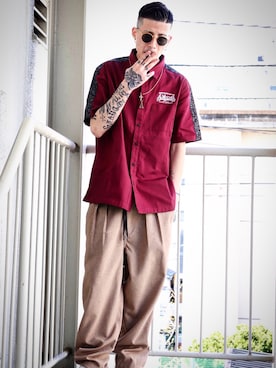 「Subciety（サブサエティ）のアイテム（アクセサリー）」を使った、Felipe Fumio Kikutaさん（メンズ・175cm）の春コーディネート