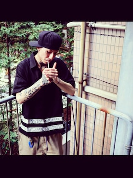 「Subciety（サブサエティ）のアイテム」を使った、Felipe Fumio Kikutaさん（メンズ・175cm）の春コーディネート