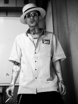 「Subciety（サブサエティ）のアイテム」を使った、Felipe Fumio Kikutaさん（メンズ・175cm）の春コーディネート