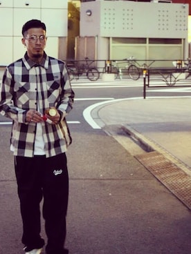 「SBCY Sport（エスビーシーワイスポーツ）のアイテム」を使った、Felipe Fumio Kikutaさん（メンズ・175cm）の夏コーディネート