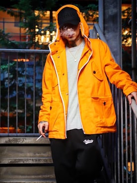 「アイテム（マウンテンパーカー）」を使った、Felipe Fumio Kikutaさん（メンズ・175cm・20代）の秋コーディネート