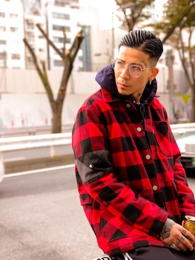 「アイテム（ミリタリージャケット）」を使った、Felipe Fumio Kikutaさん（メンズ・175cm・20代）の秋コーディネート