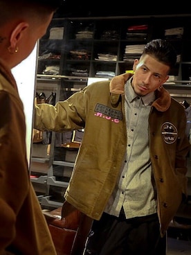 「Subciety（サブサエティ）のアイテム（ジャケット/アウター）」を使った、Felipe Fumio Kikutaさん（メンズ・175cm）の冬コーディネート