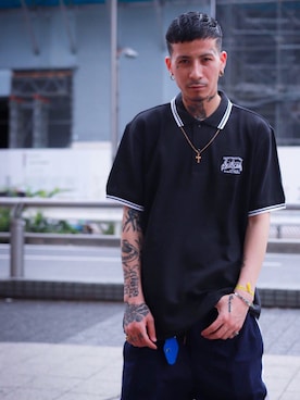 「アイテム（ポロシャツ）」を使った、Felipe Fumio Kikutaさん（メンズ・175cm・20代）の春コーディネート