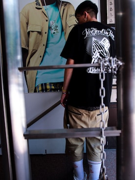 「Subciety（サブサエティ）のアイテム」を使った、Felipe Fumio Kikutaさん（メンズ・175cm）の夏コーディネート