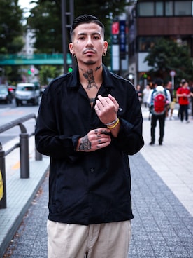 「Subciety（サブサエティ）のアイテム」を使った、Felipe Fumio Kikutaさん（メンズ・175cm）の秋コーディネート