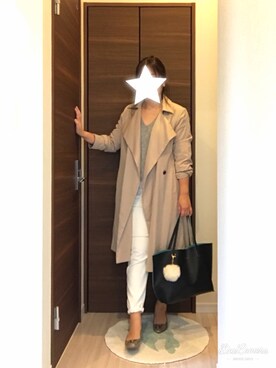 「LEPSIM（レプシィム）のアイテム（トレンチコート）」を使った、yuminさん（レディース・157cm）の秋コーディネート