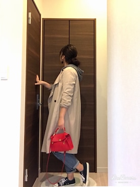 「LEPSIM（レプシィム）のアイテム（トレンチコート）」を使った、yuminさん（レディース・157cm）の秋コーディネート