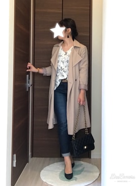 「LEPSIM（レプシィム）のアイテム（トレンチコート）」を使った、yuminさん（レディース・157cm）の冬コーディネート