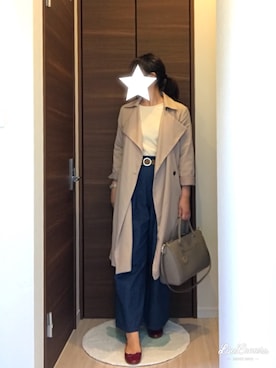 「LEPSIM（レプシィム）のアイテム（トレンチコート）」を使った、yuminさん（レディース・157cm）の冬コーディネート
