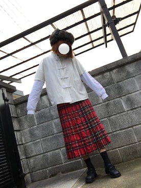 「Jocomomola（ホコモモラ）のアイテム」を使った、KINARIさん（レディース・158cm）の冬コーディネート