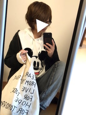 「ミッキー」｜「アイテム（MA-1）」を使った、大福。さん（レディース・168cm）の秋コーディネート