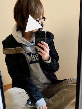 「CHUMS（チャムス）のアイテム（パーカー）」を使った、大福。さん（レディース・168cm）の冬コーディネート
