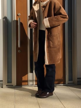 「ラフ」｜「アイテム（ムートンコート）」を使った、大福。さん（レディース・168cm）の冬コーディネート