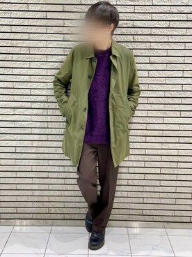 「green label relaxing（グリーンレーベルリラクシング）のアイテム（ステンカラーコート）」を使った、jun.さん（メンズ・171cm）の冬コーディネート