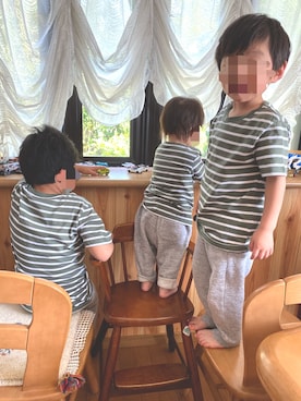 「3兄弟」｜EST☺︎☺︎☺︎さん（キッズ・120cm）の春コーディネート