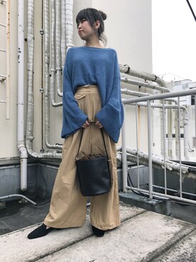 「スピンドル」｜「アイテム（スリッポン）」を使った、glamcityさん（レディース・163cm）の秋コーディネート