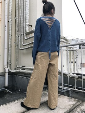 「スピンドル」｜「アイテム（スリッポン）」を使った、glamcityさん（レディース・163cm）の秋コーディネート