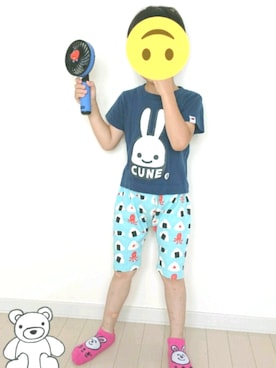 「CUNE（キューン）のアイテム」を使った、tataさん（キッズ・110cm）の夏コーディネート