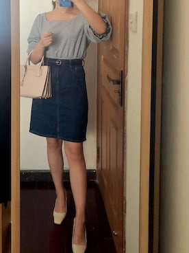「通勤穿搭」｜「アイテム（パンプス）」を使った、芘さん（レディース・157cm）の夏コーディネート