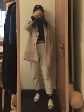 「通勤穿搭」｜「アイテム（キャップ）」を使った、芘さん（レディース・157cm）の秋コーディネート