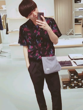 「RAGEBLUE（レイジブルー）のアイテム（ポーチ）」を使った、noza shoさん（メンズ・163cm）の春コーディネート