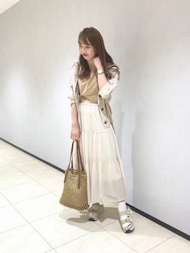 「へザー」｜「アイテム（トートバッグ）」を使った、KANAEさん（レディース・160cm）の夏コーディネート
