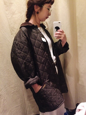 「barbour」｜「アイテム（ダウンジャケット/コート）」を使った、まさみさん（レディース・159cm）の秋コーディネート