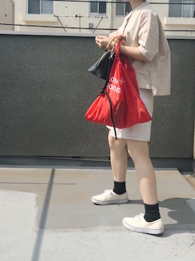 「OZOC（オゾック）のアイテム（ハンドバッグ）」を使った、まさみさん（レディース・159cm）の夏コーディネート