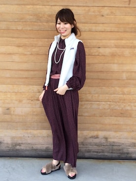 「ミックススタイル」｜「アイテム（その他アウター）」を使った、kadotaさん（レディース・155cm）の秋コーディネート