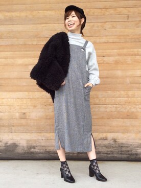 「ALLUMER（アリュメール）のアイテム（ジャケット/アウター）」を使った、kadotaさん（レディース・157cm）の冬コーディネート