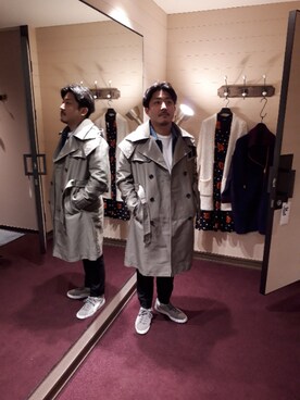 「DIESEL（ディーゼル）のアイテム（トレンチコート）」を使った、Kさん（メンズ・168cm）の秋コーディネート