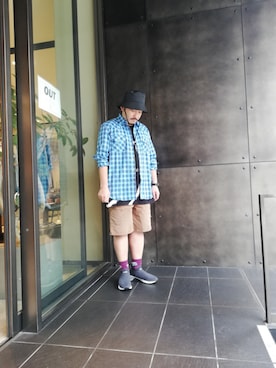 「コロナに負けない」｜「アイテム（帽子）」を使った、Kさん（メンズ・168cm）の夏コーディネート