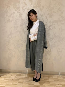 「ナラカミーチェ」｜「アイテム（その他アウター）」を使った、エレナさん（レディース・162cm）の秋コーディネート