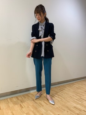 「ゆったりシルエット」｜「アイテム（ジャケット/アウター）」を使った、エレナさん（レディース・162cm）の秋コーディネート