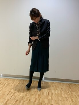 「スーツコーデ」｜エレナさん（レディース・162cm）の秋コーディネート