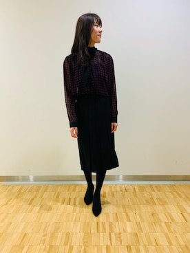 「NARACAMICIE（ナラカミーチェ）のアイテム」を使った、エレナさん（レディース・162cm）の冬コーディネート