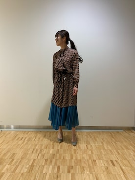 「NARACAMICIE（ナラカミーチェ）のアイテム」を使った、エレナさん（レディース・162cm）の冬コーディネート