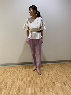 「NARACAMICIE（ナラカミーチェ）のアイテム」を使った、エレナさん（レディース・162cm）の冬コーディネート