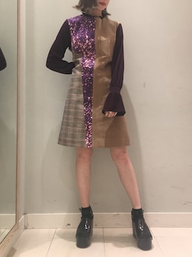 「made in HEAVEN（メイドインヘブン）のアイテム」を使った、CRY. mizukiさん（レディース・149cm）の冬コーディネート