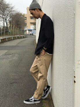「CIAOPANIC TYPY（チャオパニックティピー）のアイテム（ニットキャップ/ビーニー）」を使った、__k2_mtさん（メンズ・173cm）の春コーディネート