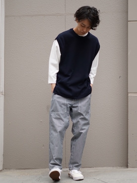 「7分袖」｜「アイテム（その他）」を使った、__k2_mtさん（メンズ・173cm）の春コーディネート
