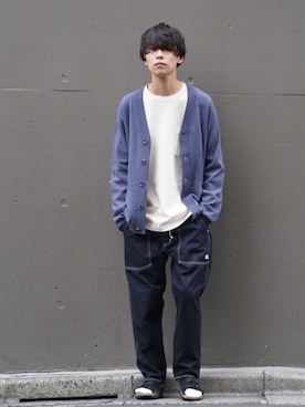 「ニットカーディガン」｜__k2_mtさん（メンズ・173cm・20代）の秋コーディネート