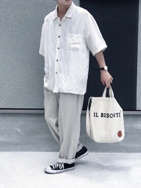 「アイテム（トートバッグ）」を使った、yutaさん（メンズ・172cm）の夏コーディネート