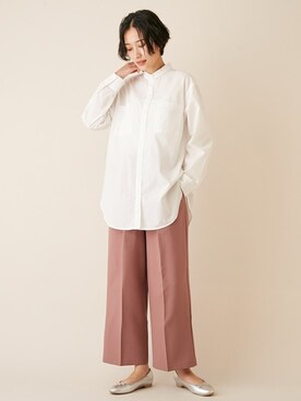 「ビッグシャツ」｜「アイテム（パンプス）」を使った、hn0830さん（レディース・158cm）の秋コーディネート