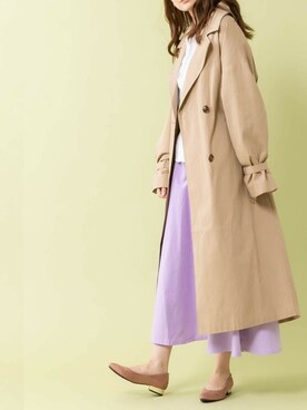 「DISCOAT（ディスコート）のアイテム（トレンチコート）」を使った、hn0830さん（レディース・158cm）の冬コーディネート