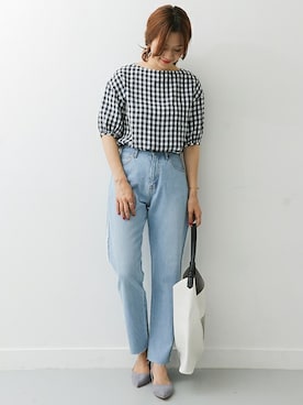 「URBAN RESEARCH DOORS（アーバンリサーチドアーズ）のサイドフリンジカットオフデニム（デニムパンツ）」を使った、DOORS WOMENSさん（レディース・168cm）の夏コーディネート